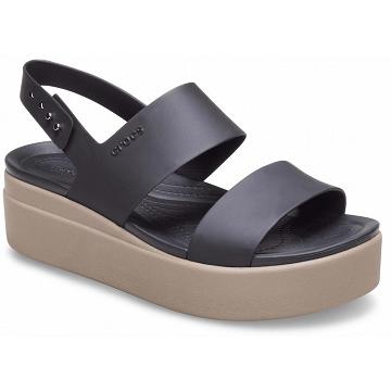Crocs Brooklyn Low Kilklack Sandaler Dam Bruna Svarta | Sverige 0559DFMN